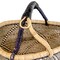 African Bolga Basket | Genuine Leather Handle | Woven Handmade Fair Trade Product | 100% Authentic Ghanaian | 16-18 Inches Across | Black - Diamond Pattern | The Bead Chest